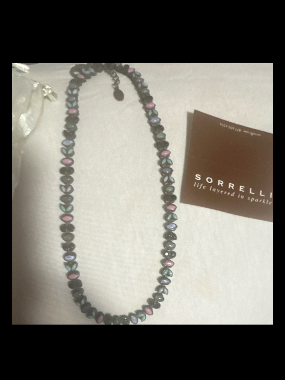 Sorrelli Pink Blue Purple Black Bead Necklace